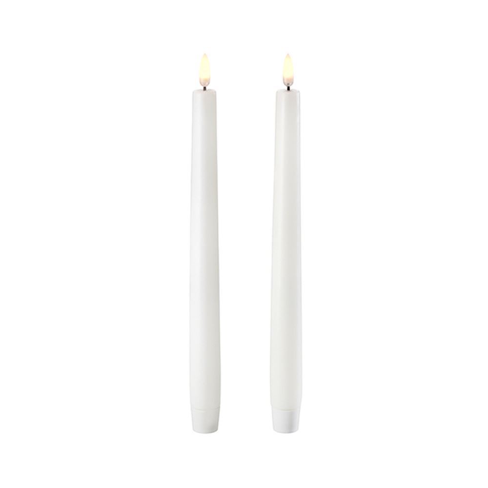 TAPER LED 2 PACK WHITE CANDLE
