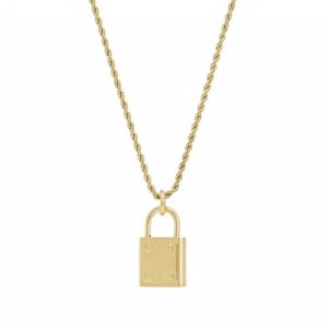Love lock long necklace GOLD