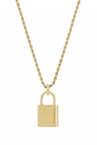 Love lock long necklace GOLD