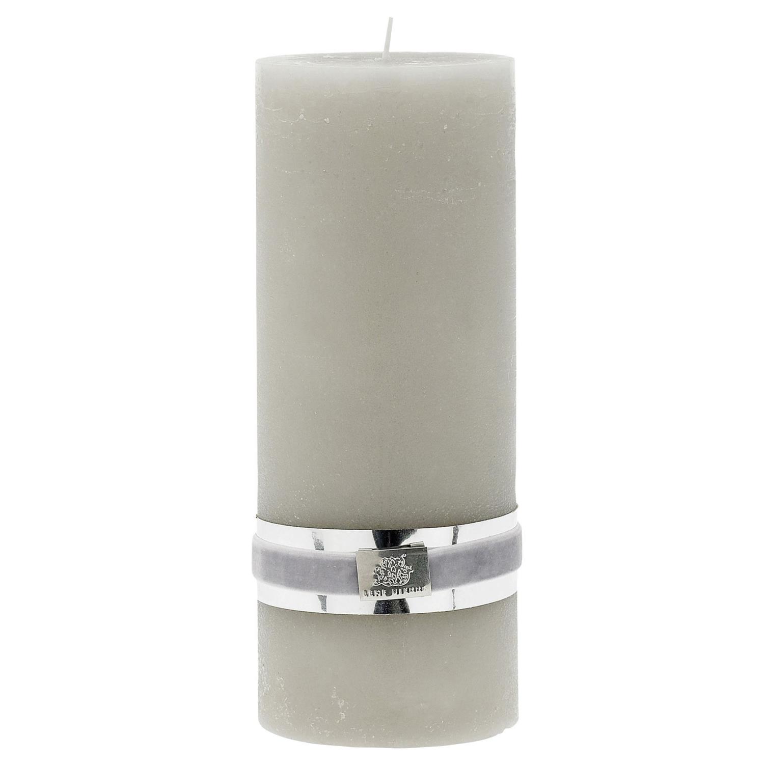 LENE BJERE RUSTIC CANDLE SILVER GREY 20 CM.
