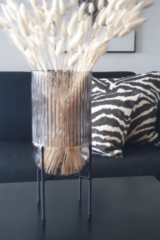 VASE M STATIV D14H32 GRÅ(1051)
