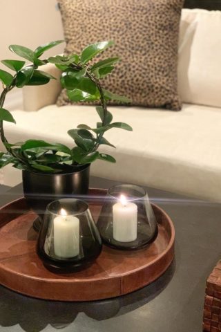 MENDOZA ROUND TRAY LEATHER BROW(1031)