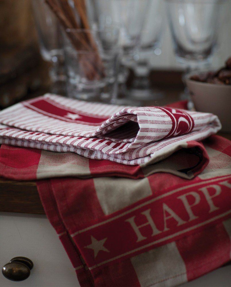 HAPPY HOLIDAYS ORG COTTON RED/(1781)