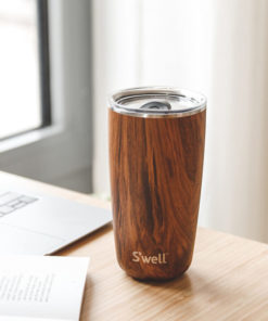 Teakwood tumbler with lid 530 ml