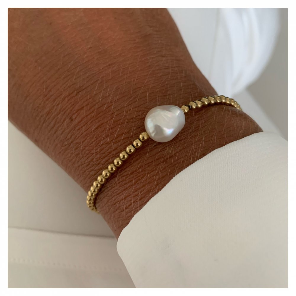 Baroque pearl bracelet gold