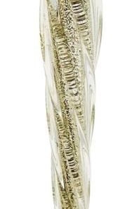 Glass icicle gold glitter inside 26cm