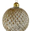 Glass cone ball clear w/gold paint 10cm