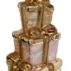 Glass gift box pink-gold 12cm