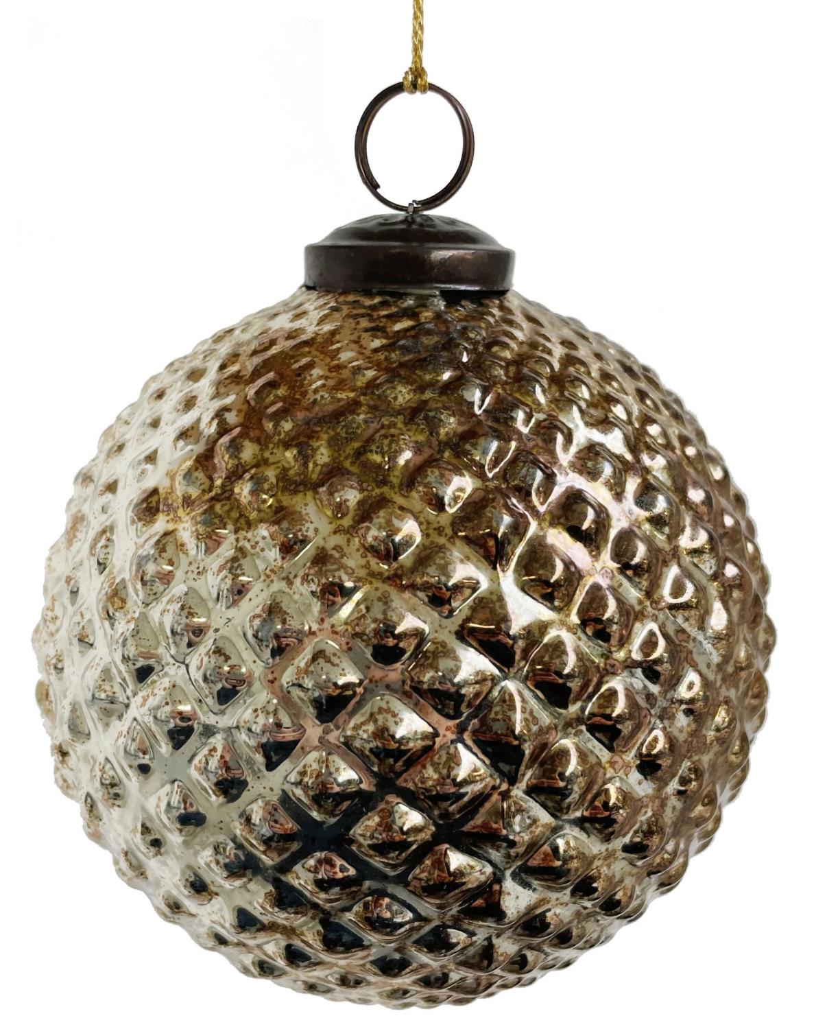 Glass cone ball copper oxidized 12cm