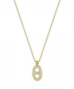 Nikki Crystal Necklace, Clear/Gold
