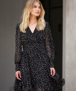 Chianti Dress, Sort m/print