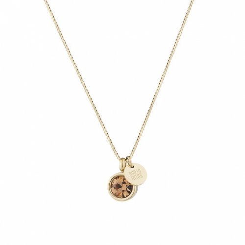 Lima Slider Necklace, Brown/Gold