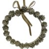 Glitter Pinecone Wreath Silver, 15cm.