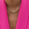 Harper Chunky Necklace, Clear/Gold