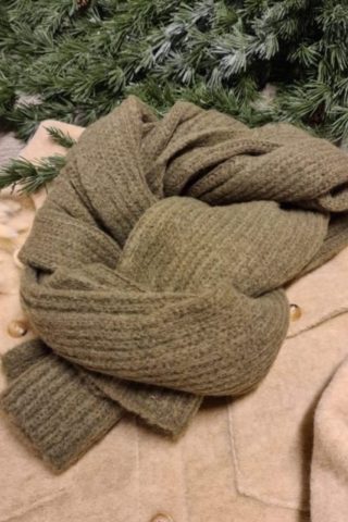 MANZINI KNITTED SCARF OLIVE