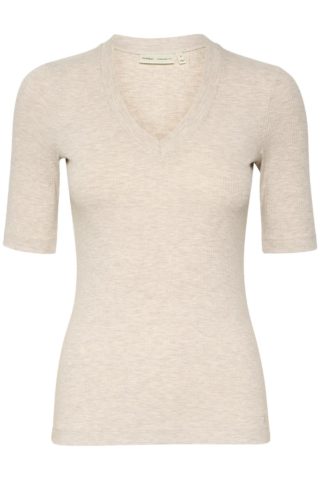 DagnaIW Melange V T-Shirt-Ecru