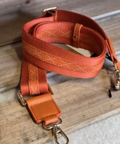 Madison pattern cotton strap, orange