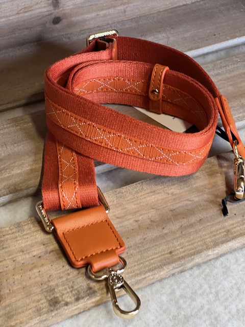 Madison pattern cotton strap, orange
