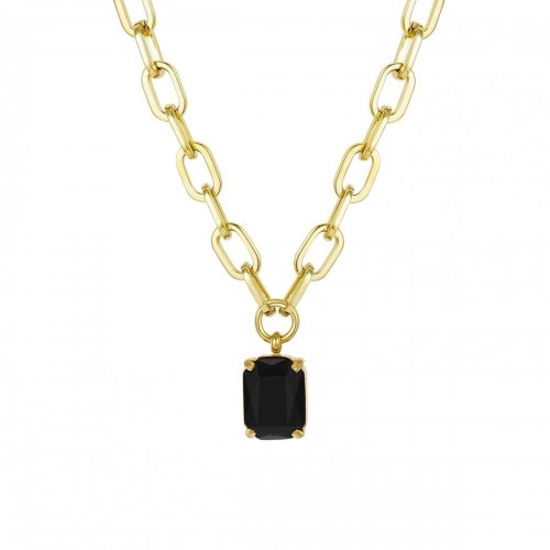 Aspen link necklace black/gold