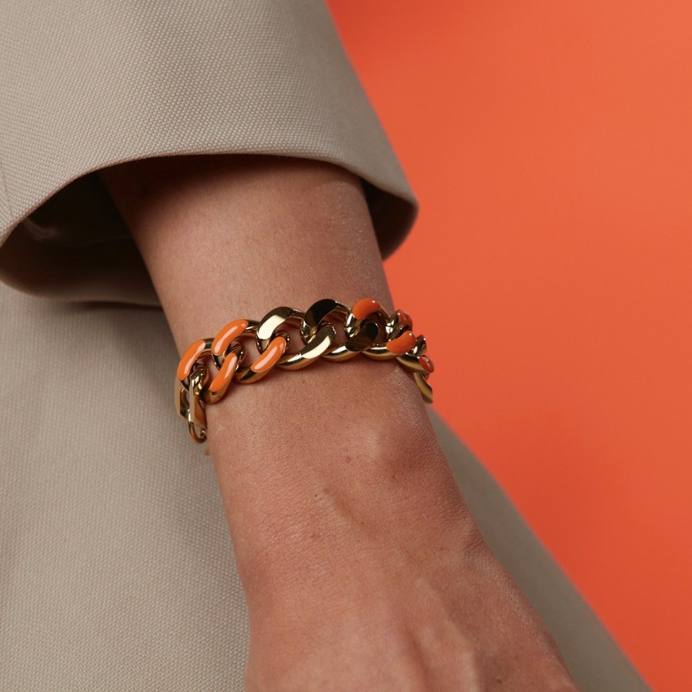 Riviera reversible bracelet orange/gold
