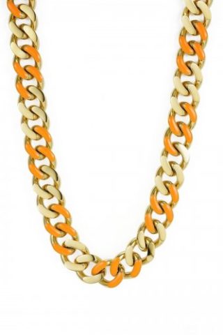 Riviera reversible necklace orange/gold
