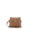Cowhide leather small crossbody, gold