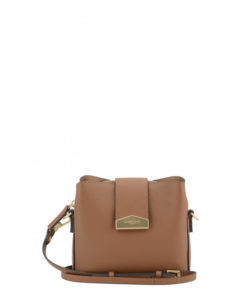 Cowhide leather small crossbody, gold