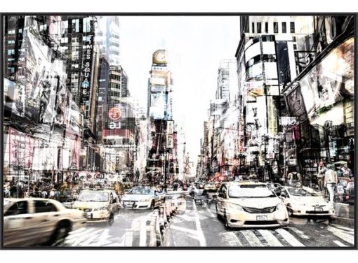 Bilde New York 1 sort ramme, 105*70cm