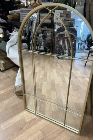 Speil ovalt/vindu metall gull 55*90*5cm