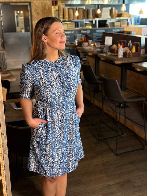 Martini dress blå print