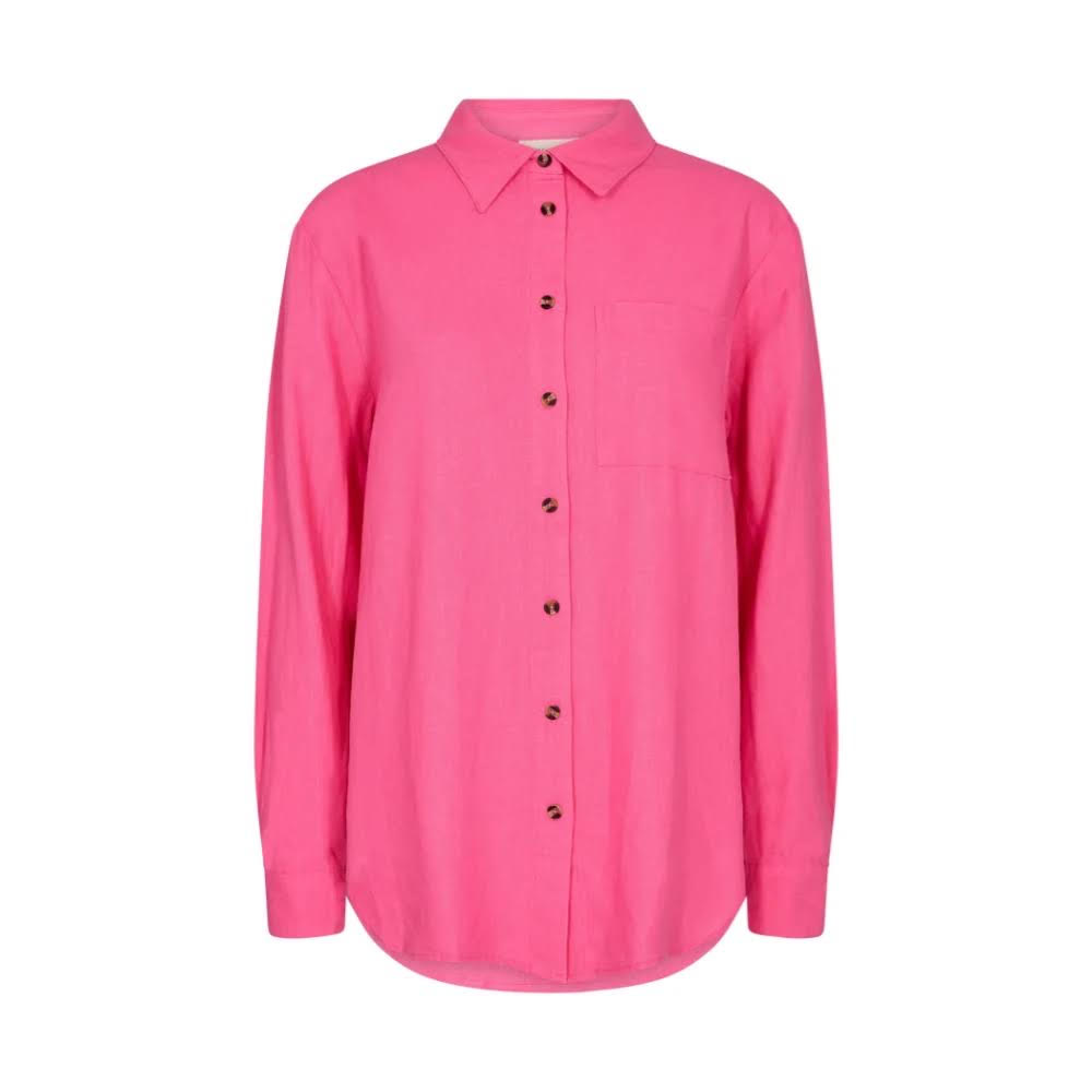 Fqlava-shirt simple with pocket, carmine rose