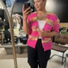 Cardigan rosa m/farger