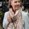 Skjerf leopard rosa/gull