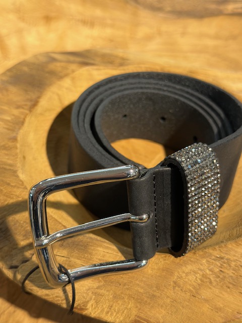 Jeans belt m/strass, black