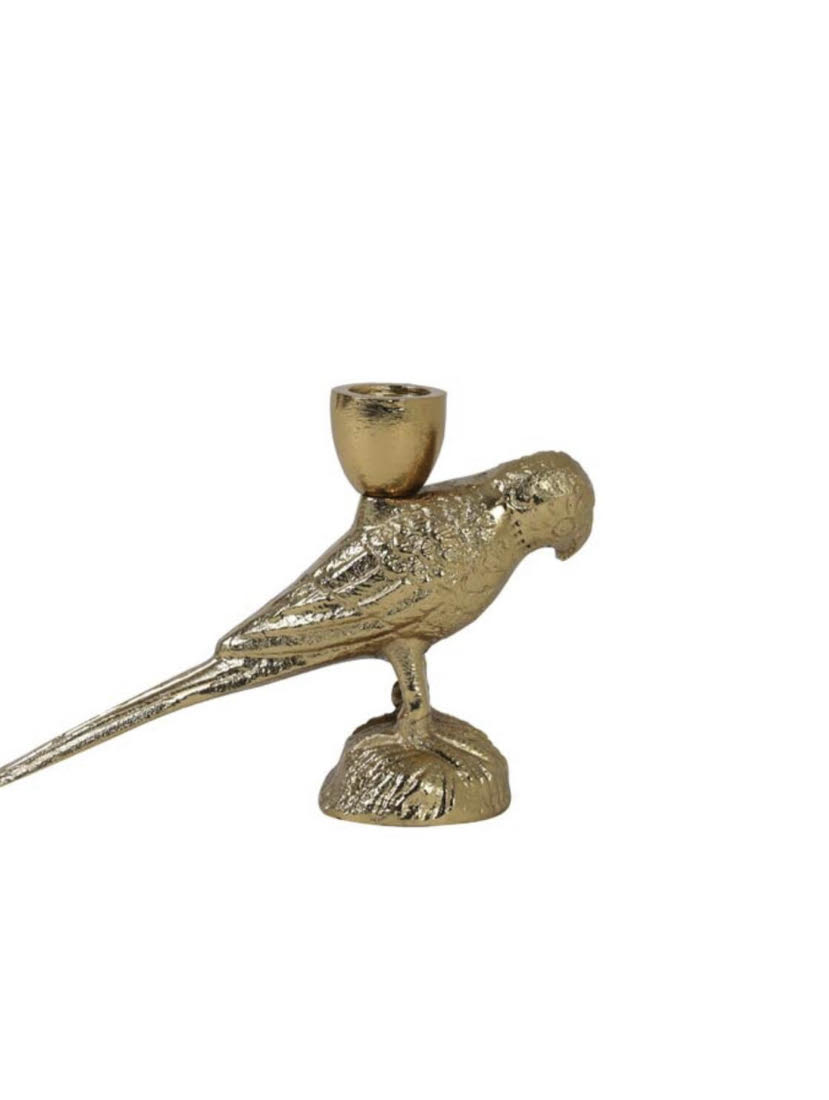 Bird gold candle holder