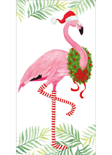 Napkin- Christmas flamingos, Middag
