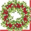 Napkin- Holly & berry wreath, Middag