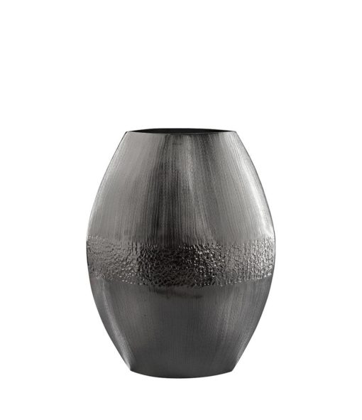 Armando Oval Vase, Shiny Black Nicke