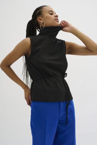 SineMW rollneck top/w black glitter