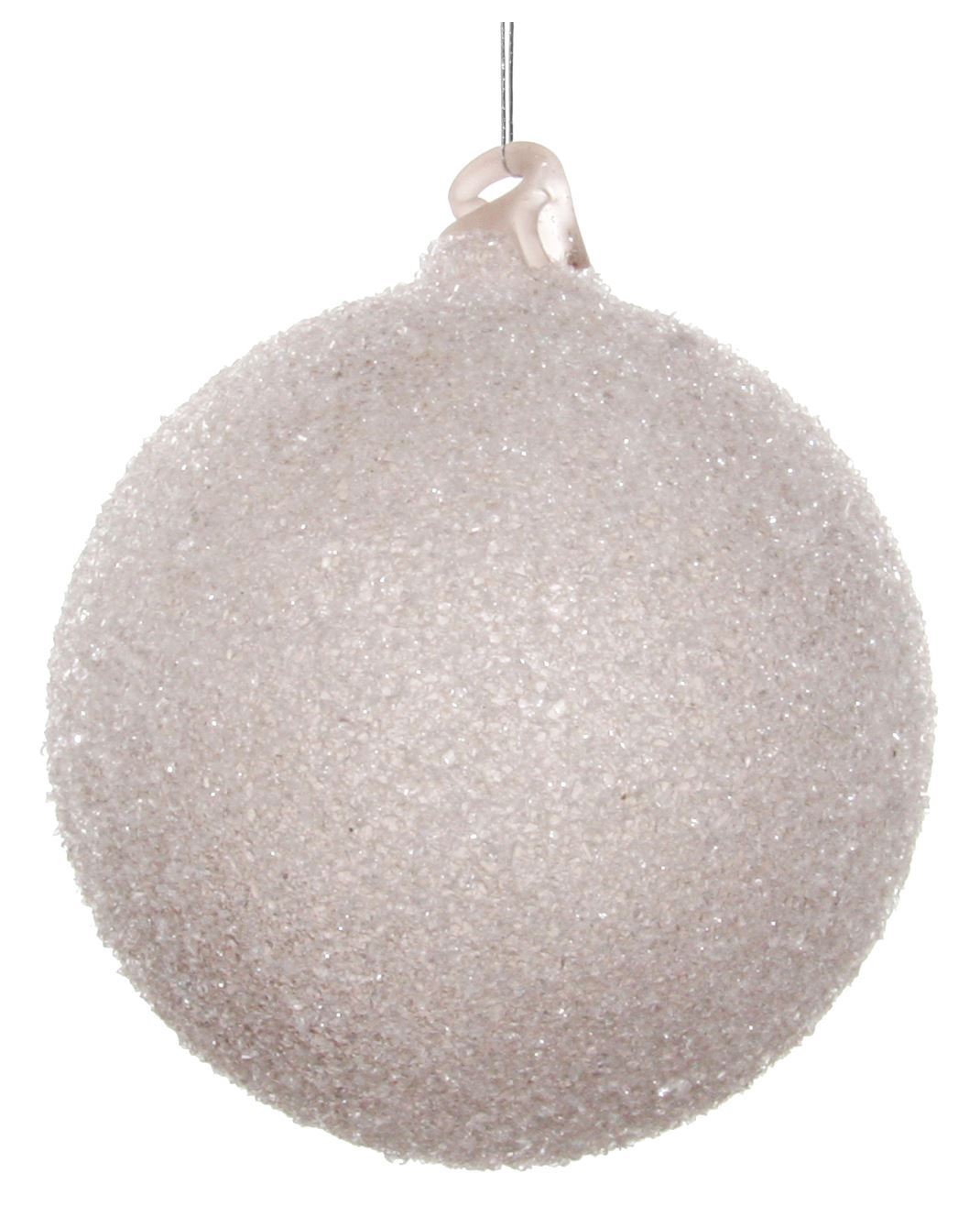 GLASS BALL MAT GREY SUGARED 8CM