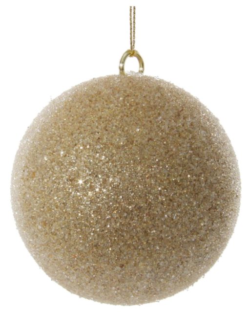 GLITTER BALL GOLD BEADED 8 CM