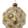 GLASS CONE BALL GOLD LEAF ICED 10CM