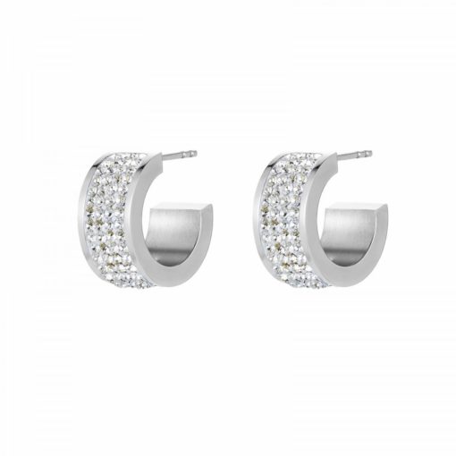 Crystal hoop silver