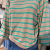 KAmala Stripe Pullover, Feather Gray melange/green