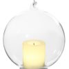 GLASS BALL CLEAR W/CANDLE INSIDE 10CM