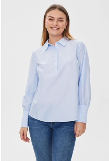 Fqlindin blouse, Della robbia blue/ offwhite stripe