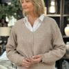 Fqclaura-Pullover v-neck, Simply taupe