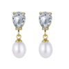 Posh crystal pearl earring clear