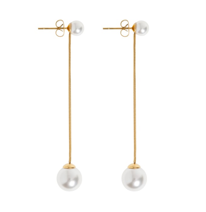 Estelle-pearl chain earrings stainless steel