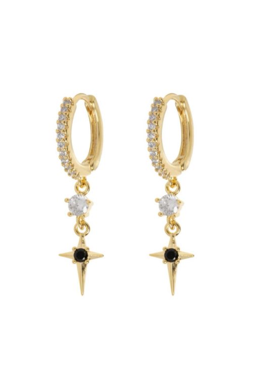 Elvira, Crystal star statement hoop earrings